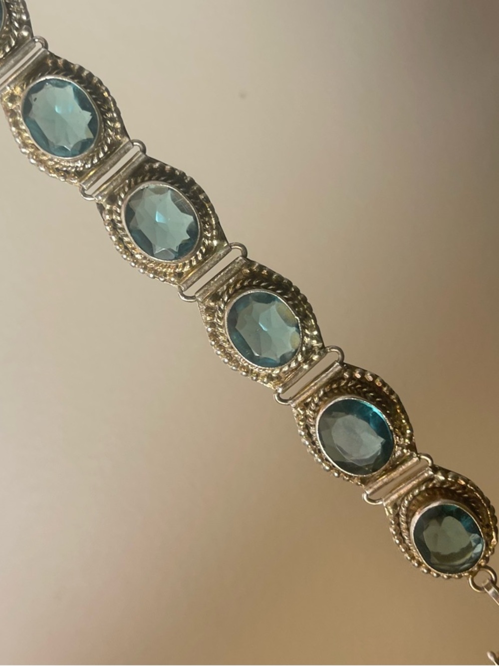 Silver Bracelet with Blue Topaz - Elegant Women's Jewelry
